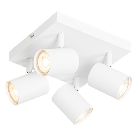 Moderní stropní svítidlo bílé 4-světelné nastavitelné čtvercové - Jeana QAZQA