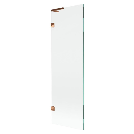 MEXEN/S Lunar L vanová zástěna FIX 60 x 150, transparent, růžové zlato 897L-060-000-60-00