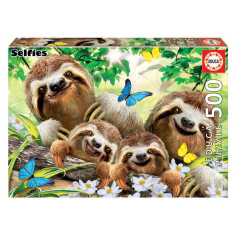 Puzzle Sloth Family Selfie Educa 500 dílků a Fix lepidlo od 11 let