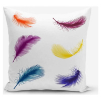 Povlak na polštář s příměsí bavlny Minimalist Cushion Covers Feathers, 45 x 45 cm