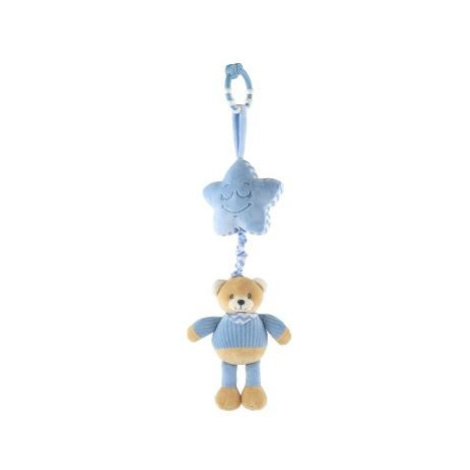 Medvěd s hvězdou plyš, závěs na postýlku/kolotoč, natahovací hrací strojek 48cm modrý Teddies