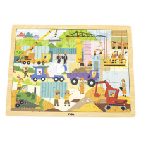 Puzzle na podstavci Viga 44585 48 dílků - poznávání stavebních strojů