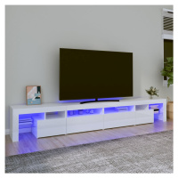 vidaXL TV skříňka s LED osvětlením bílá vysoký lesk 260x36,5x40 cm