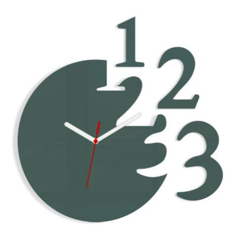 ModernClock Nástěnné hodiny Numero šedé