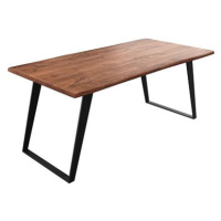 DELIFE Jídelní stůl Edge 180 × 90 cm hnědá akácie kov černý šikmý