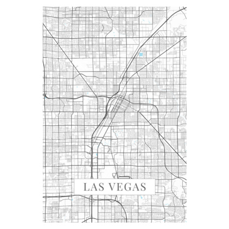 Mapa Las Vegas white, 26.7x40 cm