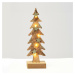 ACA Lighting dřevěná dekorace vánoční stromek hnědý malý 5 LED na baterie (2xAA) teplá bílá IP20