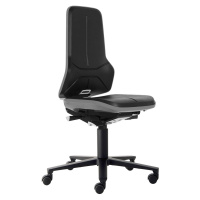 bimos Pracovní otočná židle NEON, kolečka, permanentní kontakt, PU lehčená hmota, šedý flexibiln