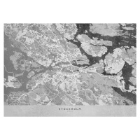 Mapa Gray vintage map of Stockholm, Blursbyai, (40 x 30 cm)