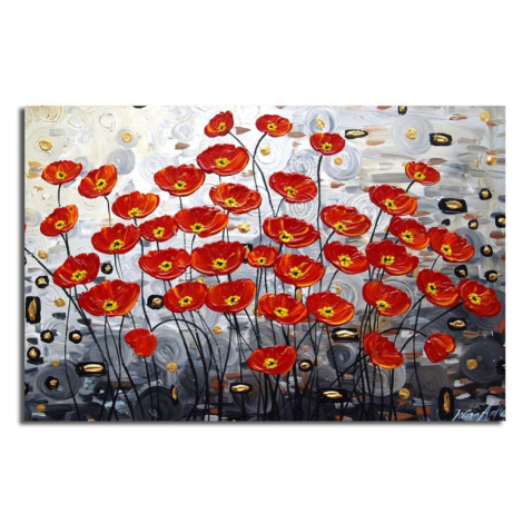 Wallity Obraz Poppy 45x70 cm červený