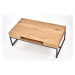 Konfereční stolek - dřevěný konferenční stolek almera (dub zlatý, černá)