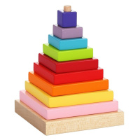 CUBIKA - Cubik 13357 Barevná pyramida - dřevěná skládačka 9 dílů