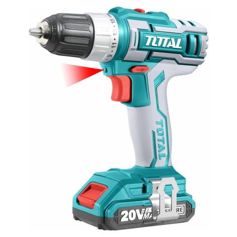 TOTAL-TOOLS Vrtací šroubovák aku, 2x2000mAh, 20V Li-Ion, v tašce, sada 47ks, rychlonabíječka