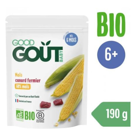 Příkrm zeleninovo-masový BIO Kukuřice s kachním masem 190g Good Gout