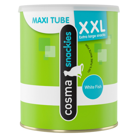Výhodné balení Cosma snackies XXL kousky Maxi Tube - 3 x Bílé ryby (330 g)