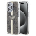 Guess IML 4G Gold Stripe kryt iPhone 15 Pro hnědý