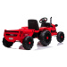 mamido  Dětský elektrický traktor s vlečkou T1 červený