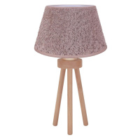 - Stolní lampa BOUCLE 1xE27/15W/230V pr. 28 cm hnědá/dřevo