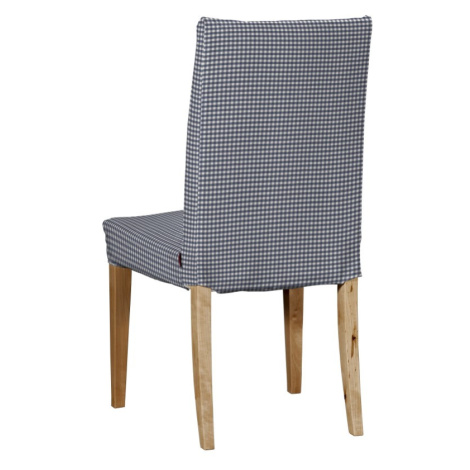 Dekoria Potah na židli IKEA  Henriksdal, krátký, tmavě modrá - bílá jemná kostka, židle Henriksd
