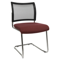 Topstar Židle pro návštěvy, stohovací, pružná podnož, síťované opěradlo, bal.j. 2 ks, bordó