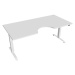 Office Pro psací stůl Hobis Motion MS ERGO 2 Šířka: 180 cm, Barva desky: bílá, Barva kovu: bílá 