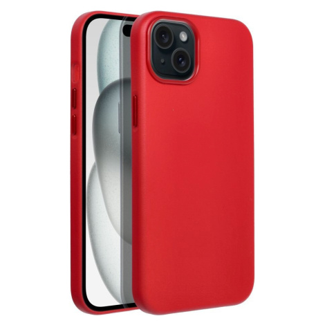 Smarty Leather Mag kryt s MagSafe iPhone 15 Plus červený