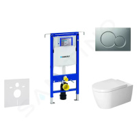 GEBERIT Duofix Modul pro závěsné WC s tlačítkem Sigma01, matný chrom + Duravit ME by Starck WC a