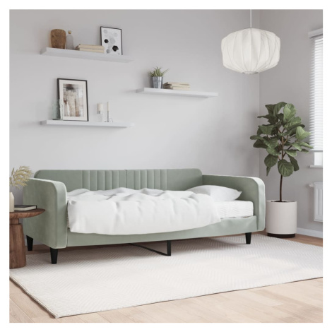 vidaXL Válenda s matrací světle šedá 100 x 200 cm samet