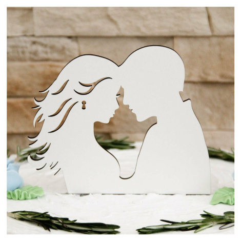 Dřevěný zápich na svatební dort - Novomanželé DUBLEZ