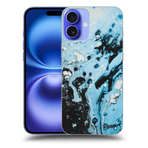 Silikonový černý obal pro Apple iPhone 16 - Organic blue