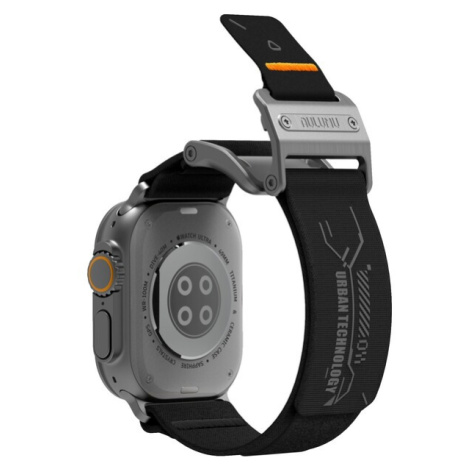 Aulumu A11 Mag Buckle Slim řemínek Apple Watch 49/46/45/44/42mm Silver Buckle/Black Strap