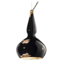 Ferroluce Vintage závěsná lampa Ginevra v černé barvě