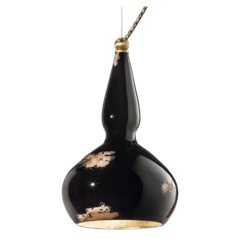 Ferroluce Vintage závěsná lampa Ginevra v černé barvě Ferro Luce