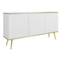 ArtPS Komoda BIJOU K-160 | bílá / zlaté nohy