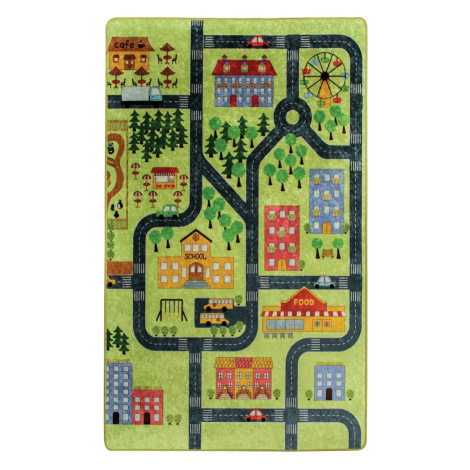 Conceptum Hypnose Dětský koberec Malé město 100x160 cm zelený