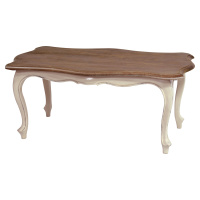 Estila Konferenční stolek Antoinette v luxusním provence stylu s vanilkovým nátěrem na masivním 