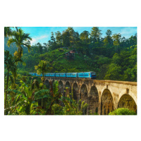 Umělecká fotografie Train passing over Nine Arch Bridge, graphixel, (40 x 26.7 cm)