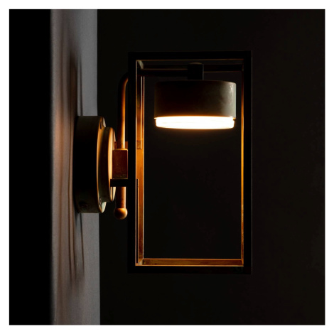 Moretti Luce LED venkovní nástěnné světlo Cubic 3372 mosaz/opál