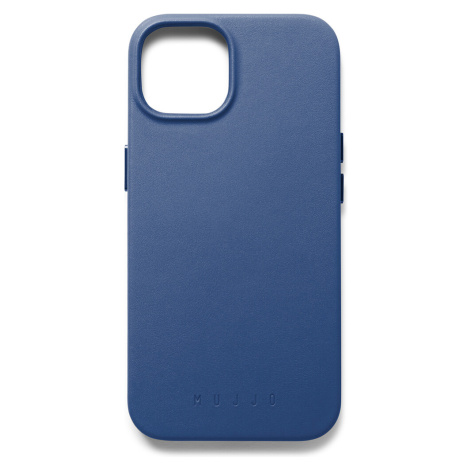 Mujjo Full Leather kryt Apple iPhone 13/14/15 modrý