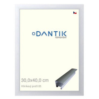 DANTIK rámeček 30 × 40, ALU profil 7005 Stříbrný matný plexi čiré