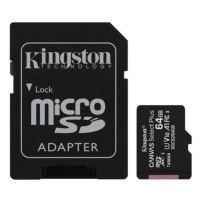 Paměťová karta Kingston Micro 64GB Class 10 UHS-I s adaptérem SD2