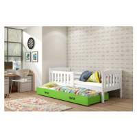 Dětská postel KUBUS s výsuvnou postelí 80x190 cm - bílá Zelená