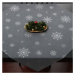 Vánoční ubrus na stůl SNOWFLAKE tmavě šedá 85x85 cm Mybesthome