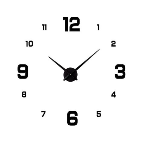 Vergionic 7935 Designové 3D nalepovací hodiny 130 cm, černé