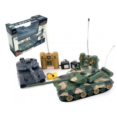 Tank RC 2 ks 33 cm + dobíjecí pack tanková bitva se zvukem se světlem