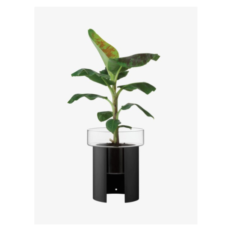 Terrazza květináč, v. 45 cm, Ø37 cm, čirá/černá - LSA international