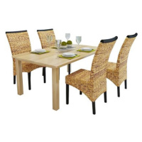Jídelní židle 4 ks abaka a masivní mangovníkové dřevo