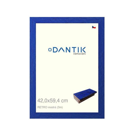 DANTIK rámeček 42 × 59,4, RETRO modrý plexi čiré