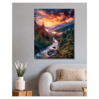 Obrazy na stěnu - Horská řeka při soumraku Rozměr: 40x50 cm, Rámování: vypnuté plátno na rám