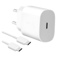 Samsung cestovní nabíječka 25W + USB-C/USB-C datový kabel White (Bulk)